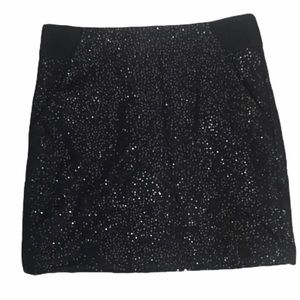 Loft Black Sequin Wool Blend Skirt